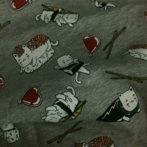 BNWT! Gray sushi cat crew neck!